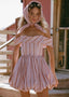 The Off-Shoulder Bubble Dress in Rosy and Pink Rose