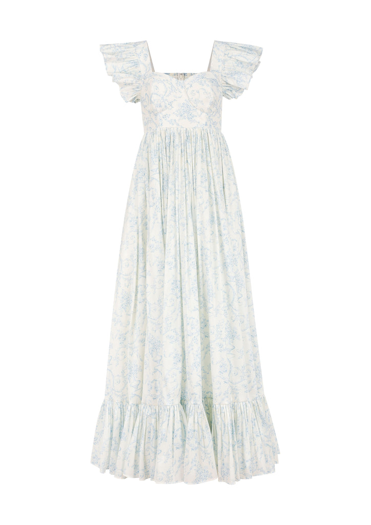 French Chateau Gown - White/Blue Princess House